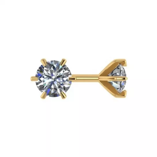 Пусеты с фианитом из золота