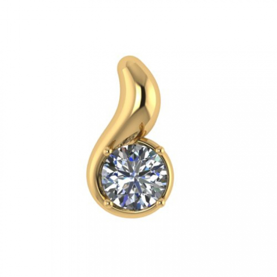 Золотая подвеска 585, женская, с фианитом