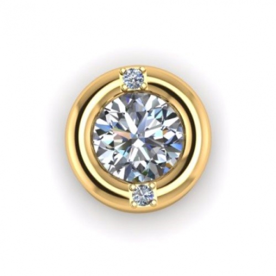 Золотая подвеска 585, женская, с фианитом