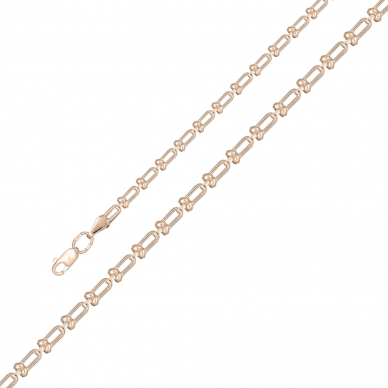 Золотой браслет 585, плетение фигурное, длина 18.5 см