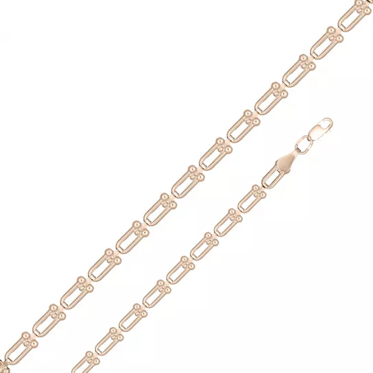 Золотой браслет 585, плетение фигурное, длина 17 см