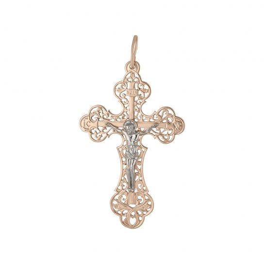 Золотой крестик 585 нательный, на шею