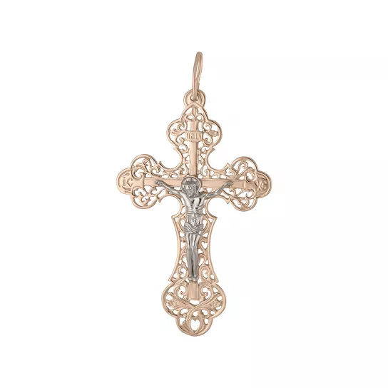 Золотой крестик 585 нательный, на шею