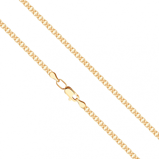 Золотая цепочка 585 на шею, длина 45 см, цвет красное золото