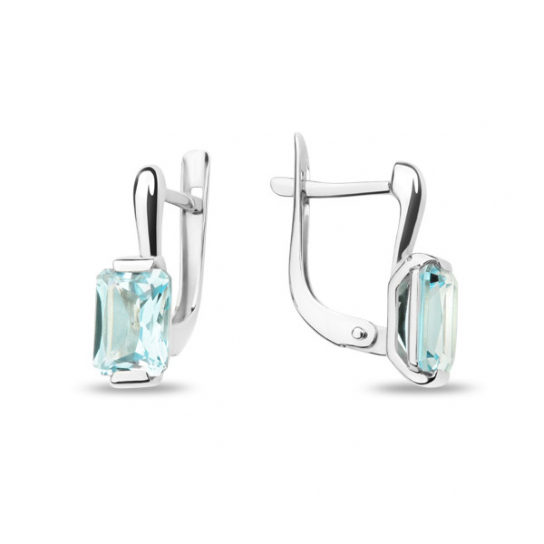 Серебряные серьги 925, женские, с топазом