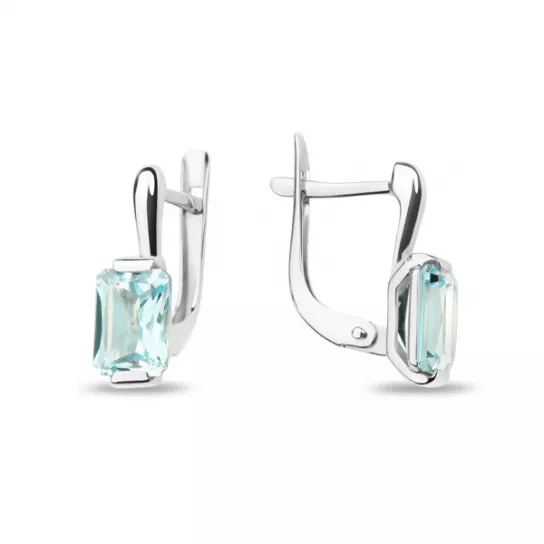 Серебряные серьги 925, женские, с топазом