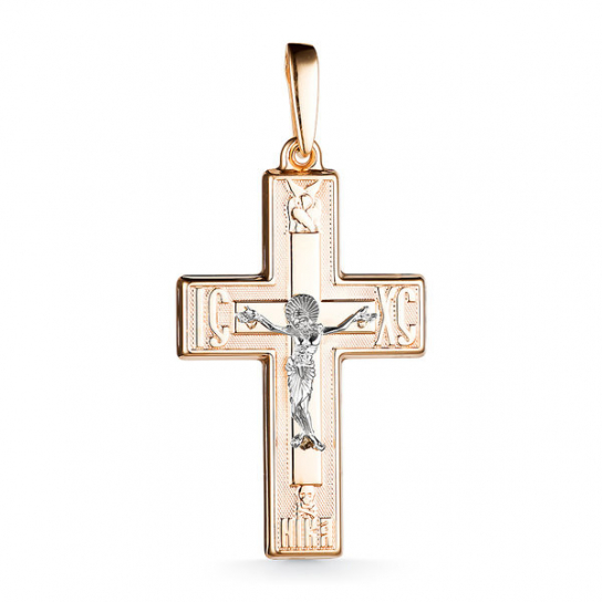 Золотой крестик 585 нательный, на шею