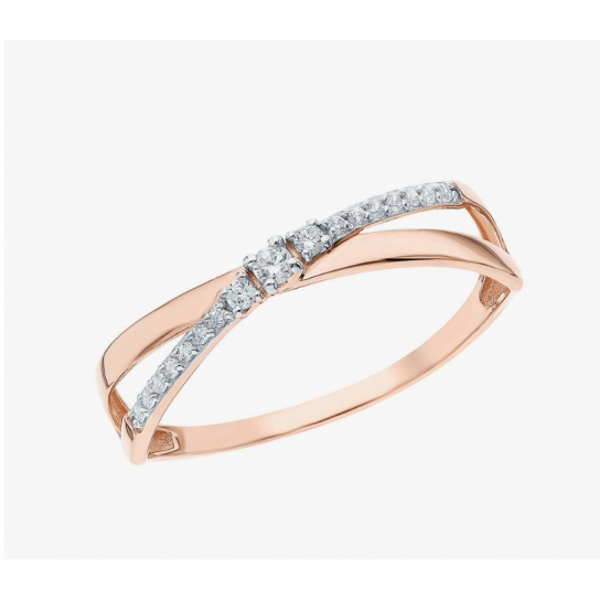 Золотое кольцо 585, женское, с фианитом, размер 16