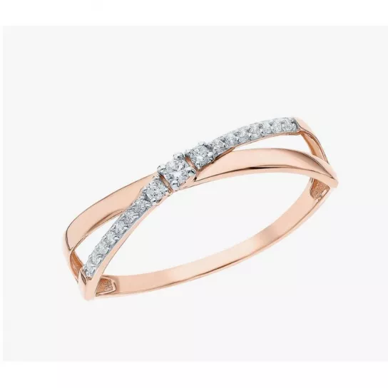 Золотое кольцо 585, женское, с фианитом, размер 16