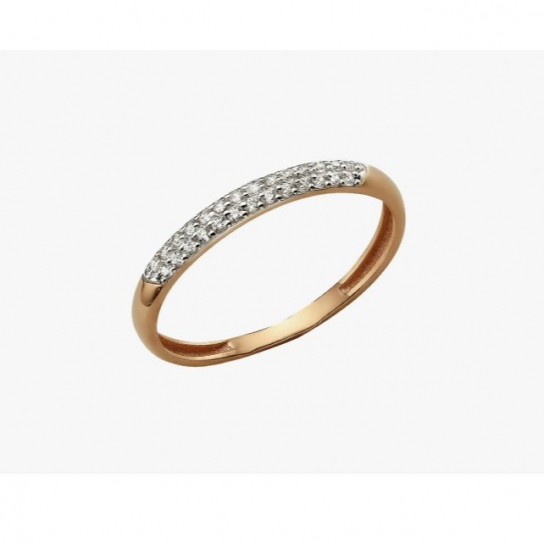 Золотое кольцо 585, женское, с фианитом, размер 15