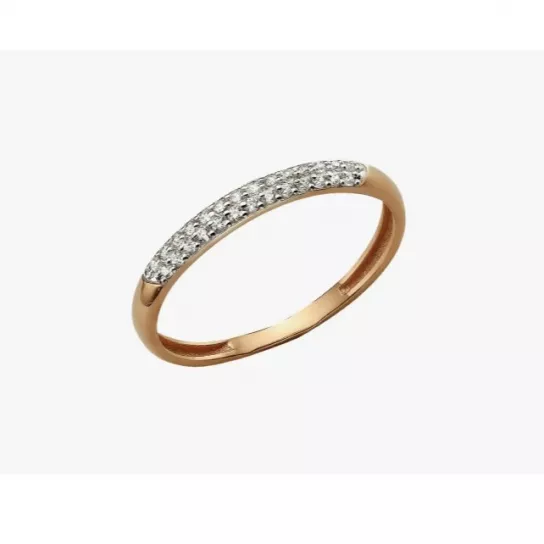 Золотое кольцо 585, женское, с фианитом, размер 16