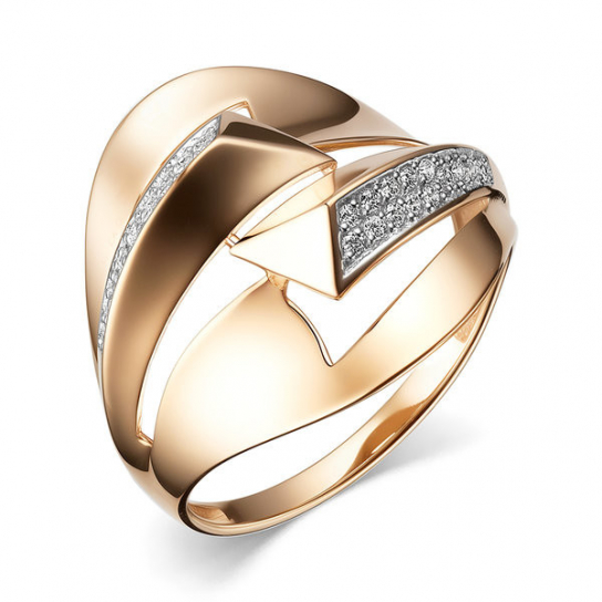 Золотое кольцо 585, женское, с фианитом, размер 20