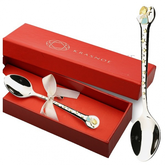 Ложка с эмалью из серебра