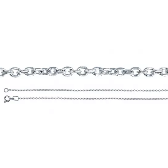 Серебряная цепочка 925 на шею, плетение якорное, длина 45 см