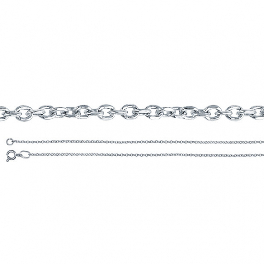 Серебряная цепочка 925 на шею, плетение якорное, длина 40 см