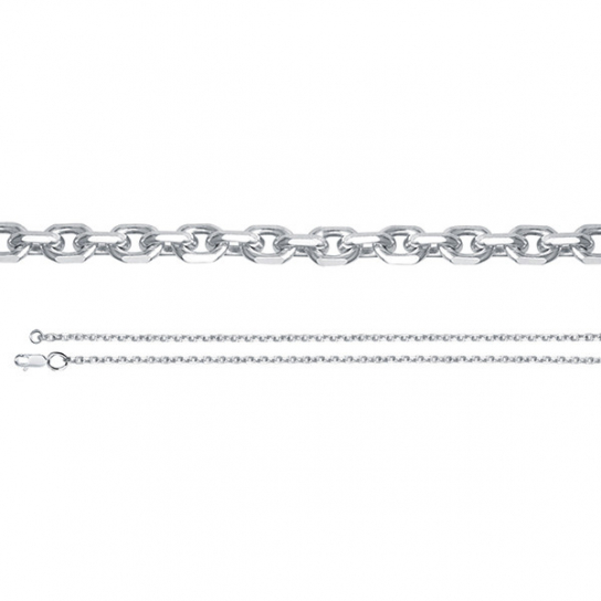 Серебряная цепочка 925 на шею, плетение якорное, длина 55 см