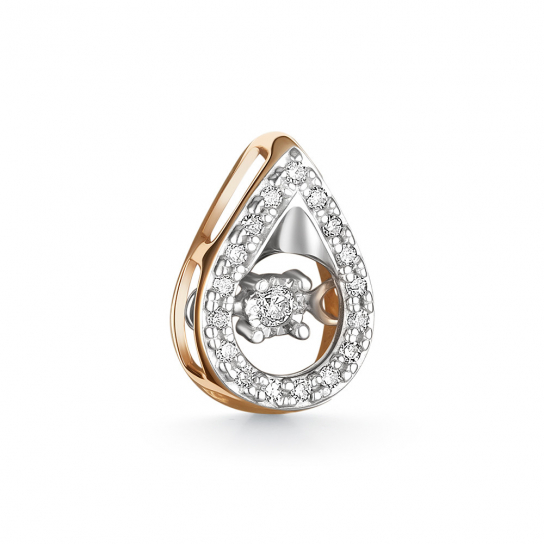 Золотая подвеска 585, женская, с бриллиантом