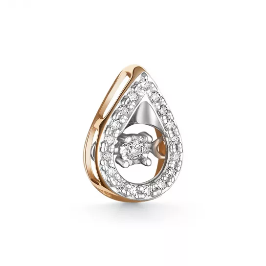 Золотая подвеска 585, женская, с бриллиантом