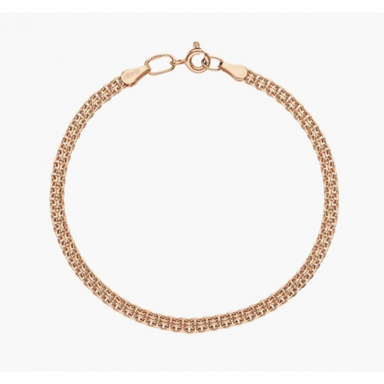 Золотой браслет 585, плетение бисмарк, длина 19 см