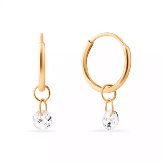 Золотые серьги 585, детские, с фианитом