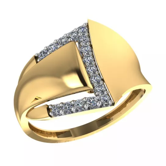 Золотое кольцо 585, женское, с фианитом, размер 18