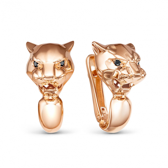 Золотые серьги 585, женские, с фианитом