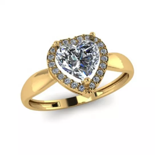 Золотое кольцо 585, женское, с фианитом, размер 18.5