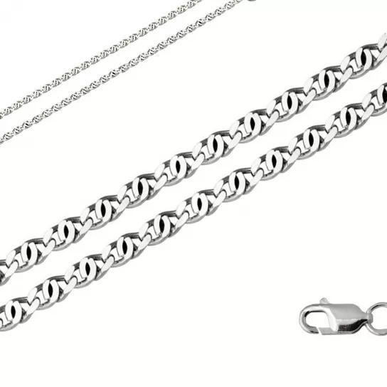 Серебряная цепочка 925 на шею, плетение улитка, длина 50 см