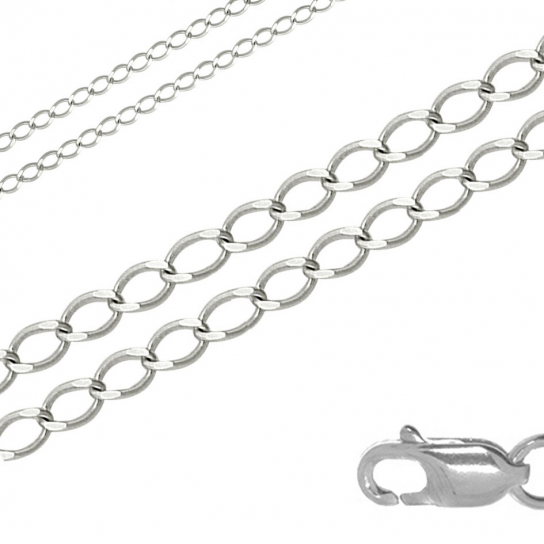 Серебряная цепочка 925 на шею, длина 50 см