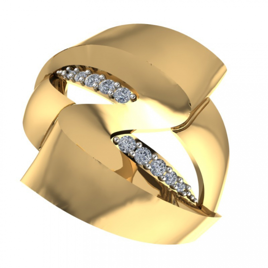 Золотое кольцо 585, женское, с фианитом, размер 19.5