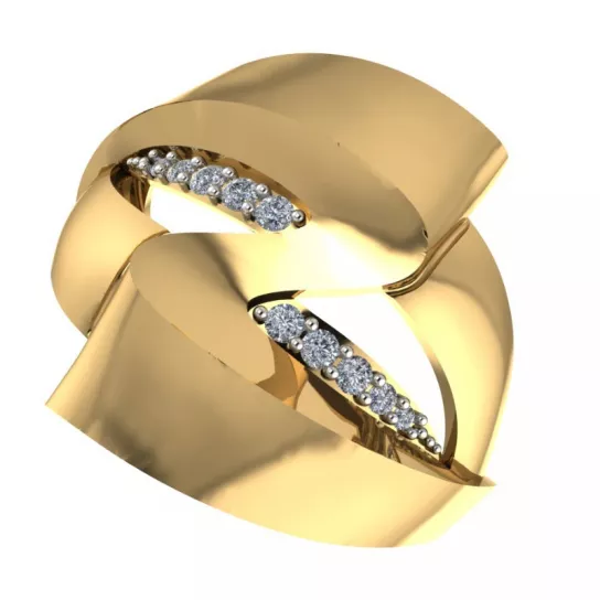 Золотое кольцо 585, женское, с фианитом, размер 19.5