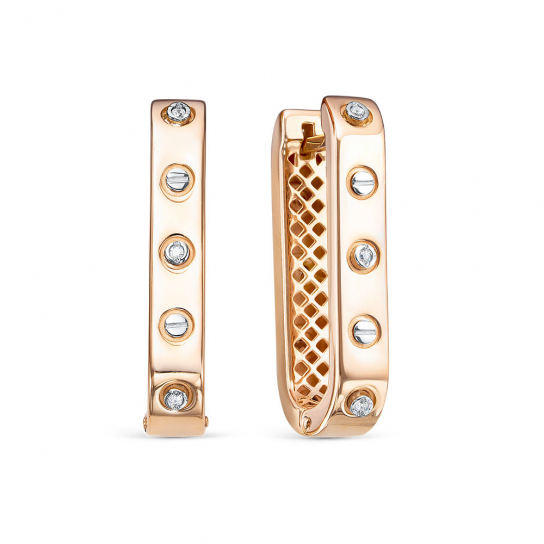 Золотые серьги 585, женские, с фианитом