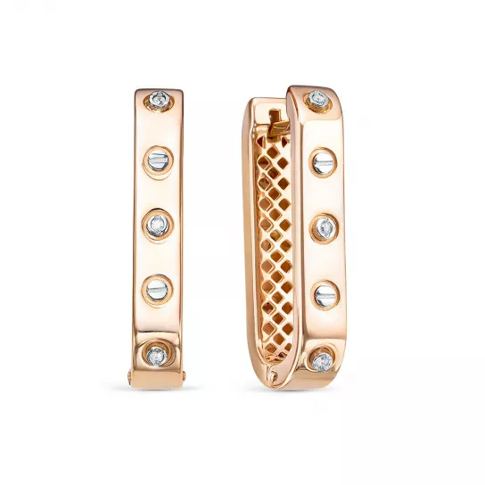 Золотые серьги 585, женские, с фианитом