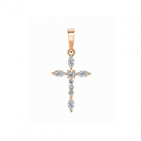 Золотая подвеска 585, женская, с фианитом