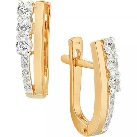 Золотые серьги 585, женские