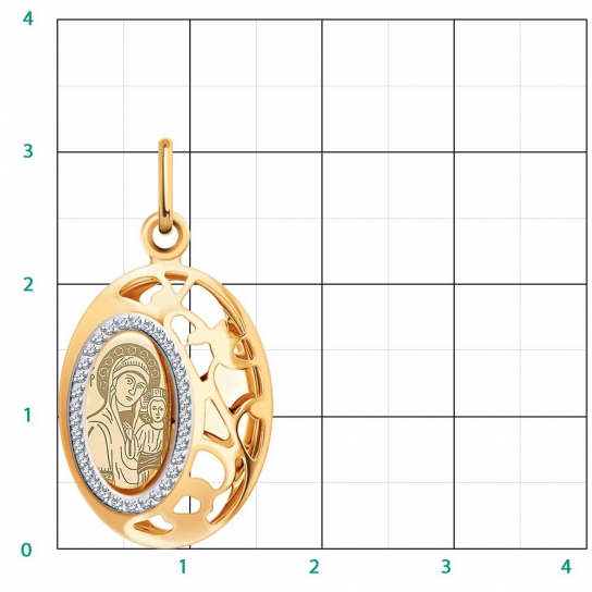 Икона с фианитом из золота
