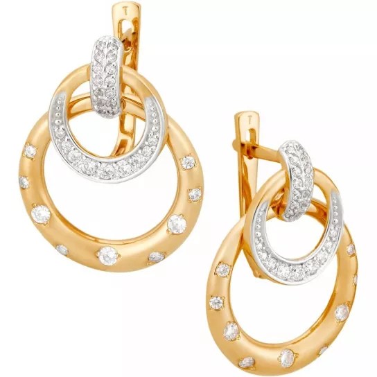 Золотые серьги 585, женские