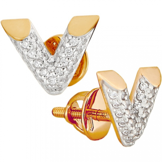 Золотые серьги 585, женские