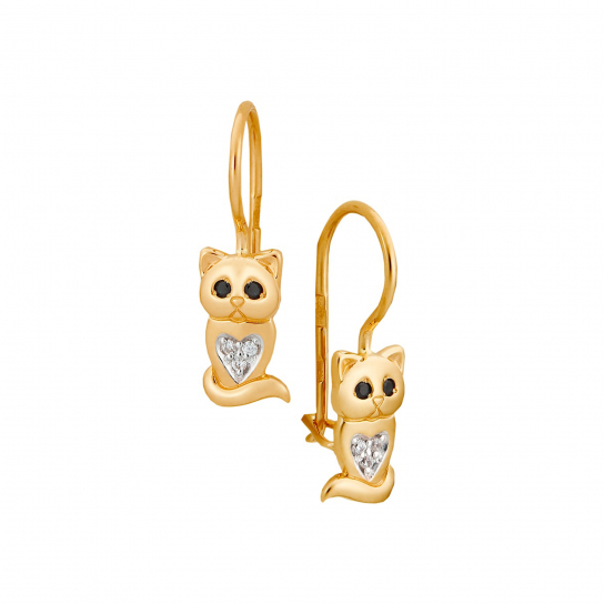 Золотые серьги 585, женские