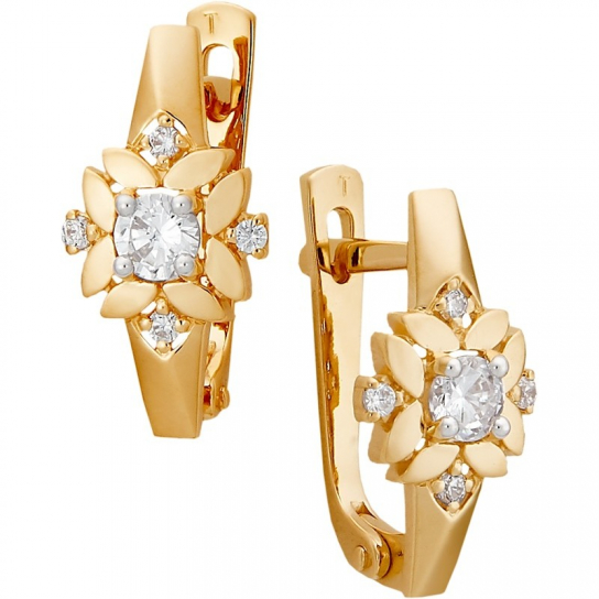 Золотые серьги 585, женские