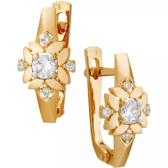 Золотые серьги 585, женские