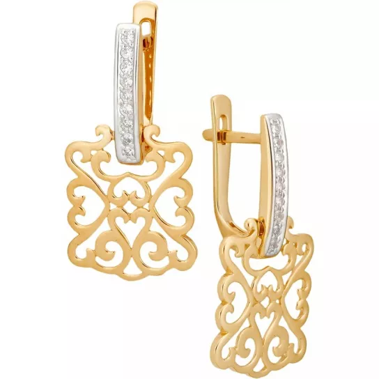 Золотые серьги 585, женские