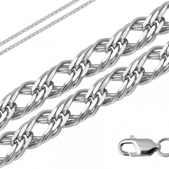 Серебряная цепочка 925 на шею, длина 65 см