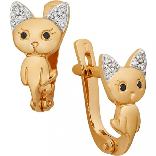 Золотые серьги 585, женские