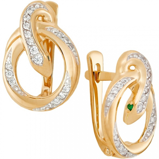 Золотые серьги 585, женские