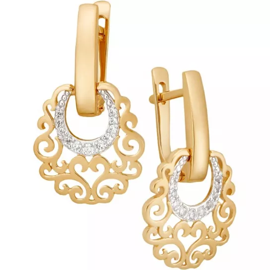 Золотые серьги 585, женские