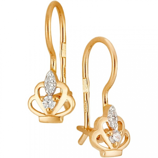 Золотые серьги 585, женские