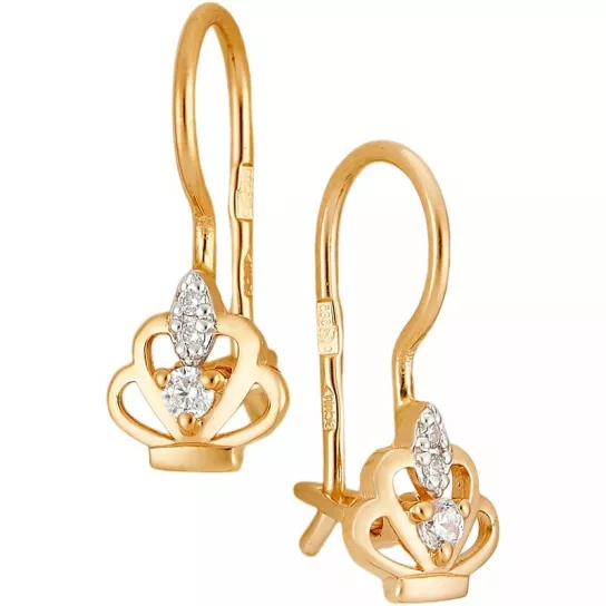 Золотые серьги 585, женские