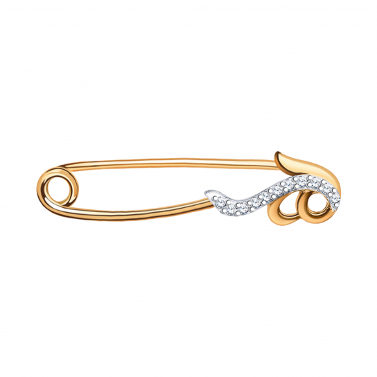 Булавка с фианитом из золота