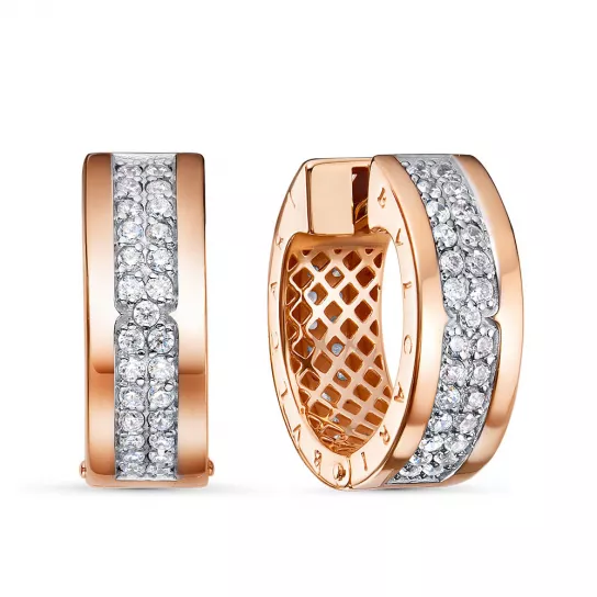 Золотые серьги 585, женские, с фианитом